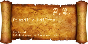 Piszár Márta névjegykártya