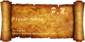 Piszár Márta névjegykártya